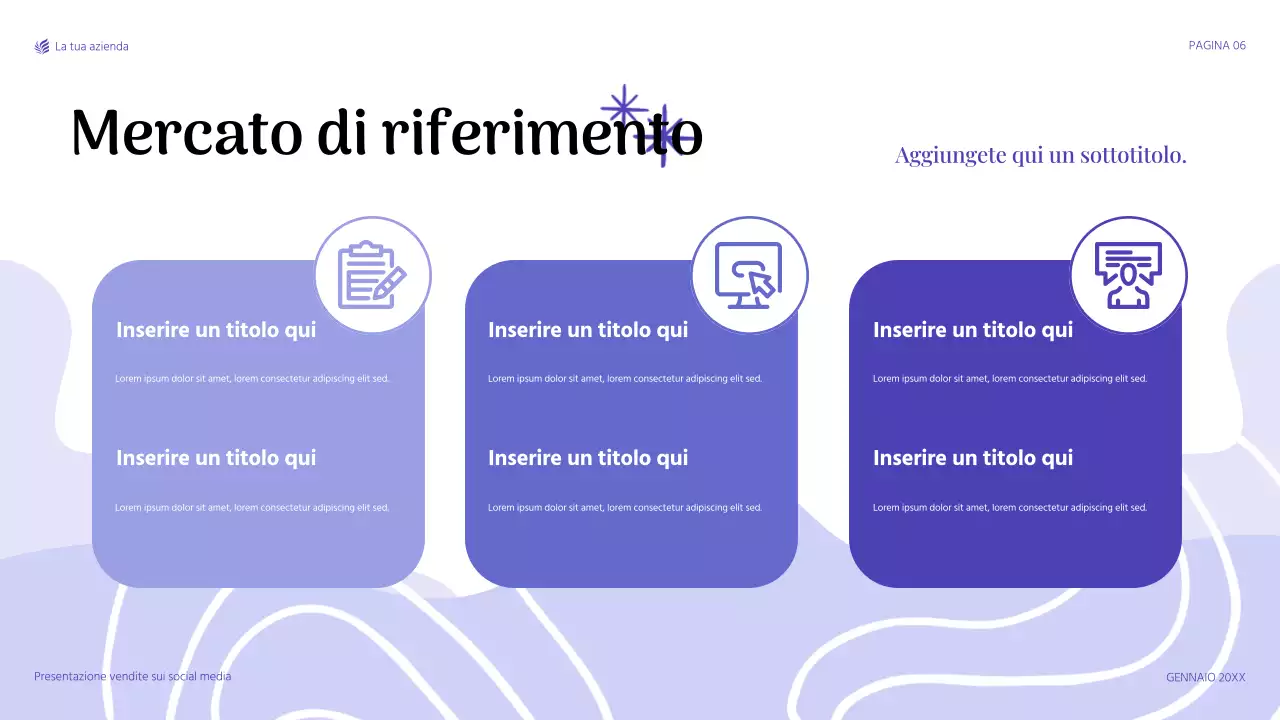 presentazione di vendita moderna in viola