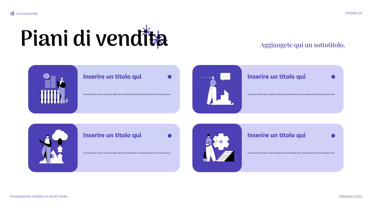 presentazione di vendita moderna in viola