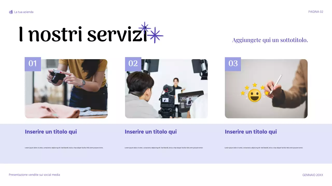 presentazione di vendita moderna in viola