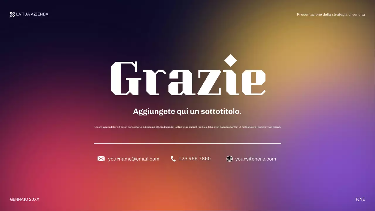 arancione presentazione di vendita moderna