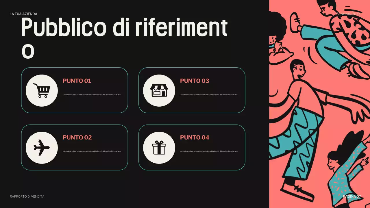 presentazione di vendita giocosa sul corallo