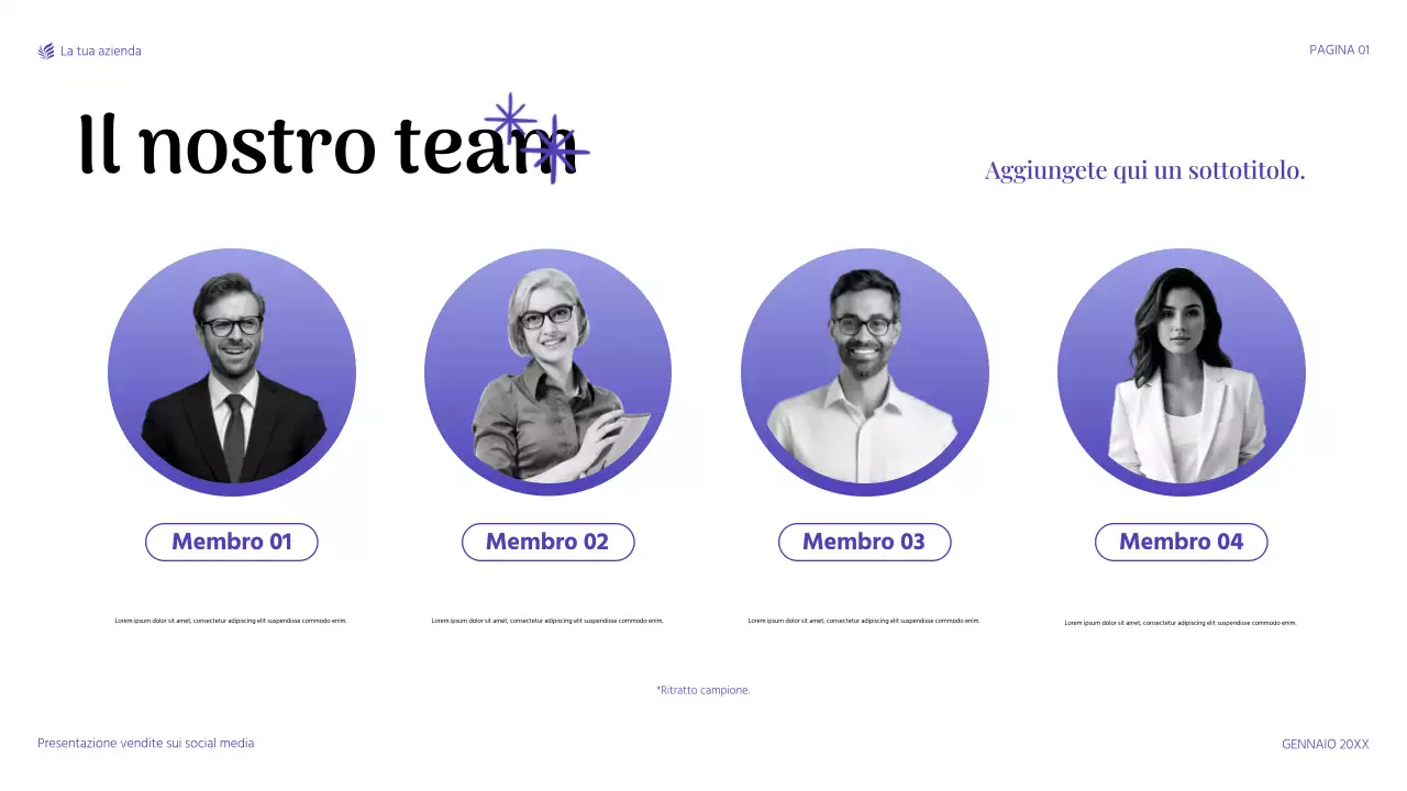 presentazione di vendita moderna in viola