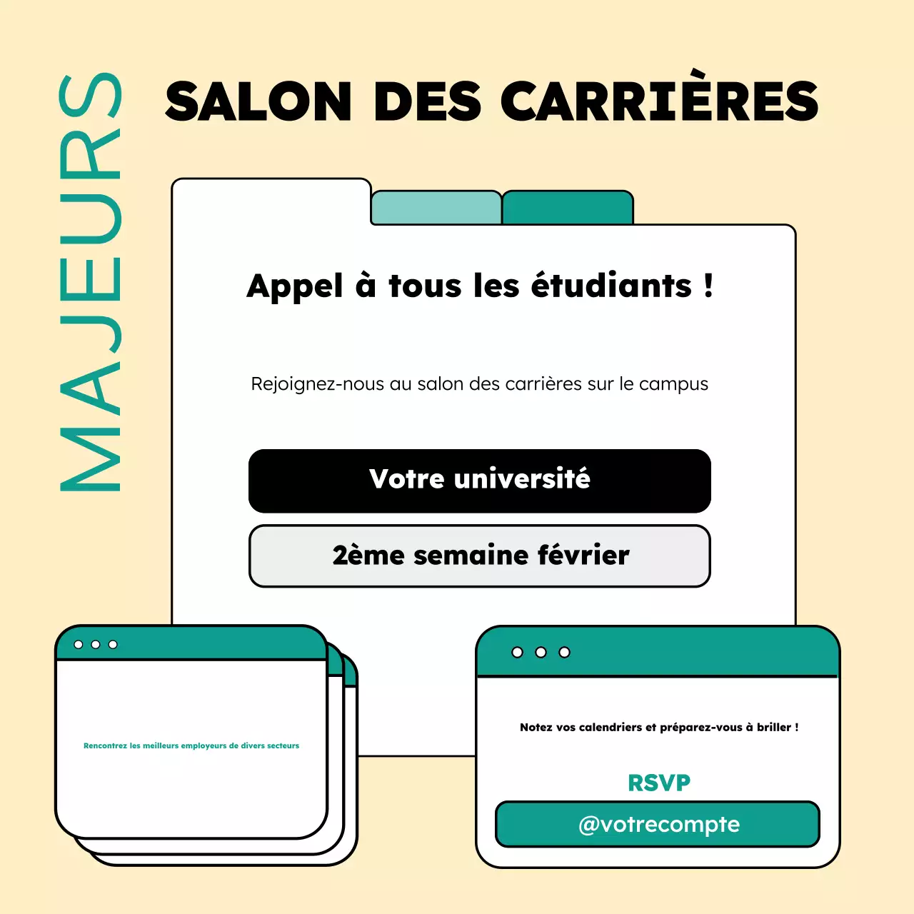 Annonce de tous les grands salons de l'emploi de Blue Modern