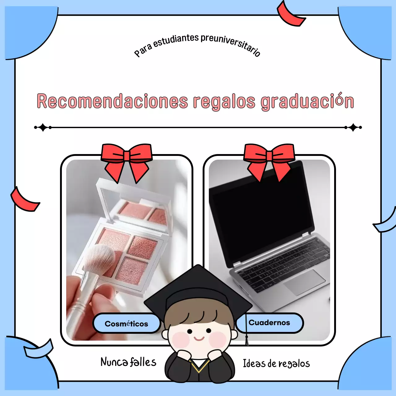 Graduación en azul claro