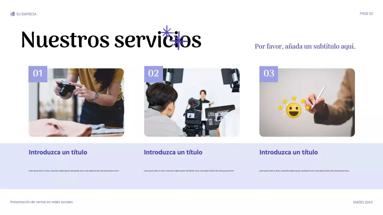 presentación de ventas moderna de color púrpura