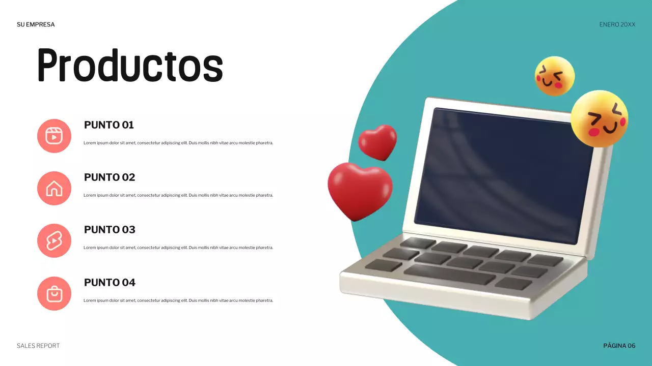 coral presentación lúdica de ventas