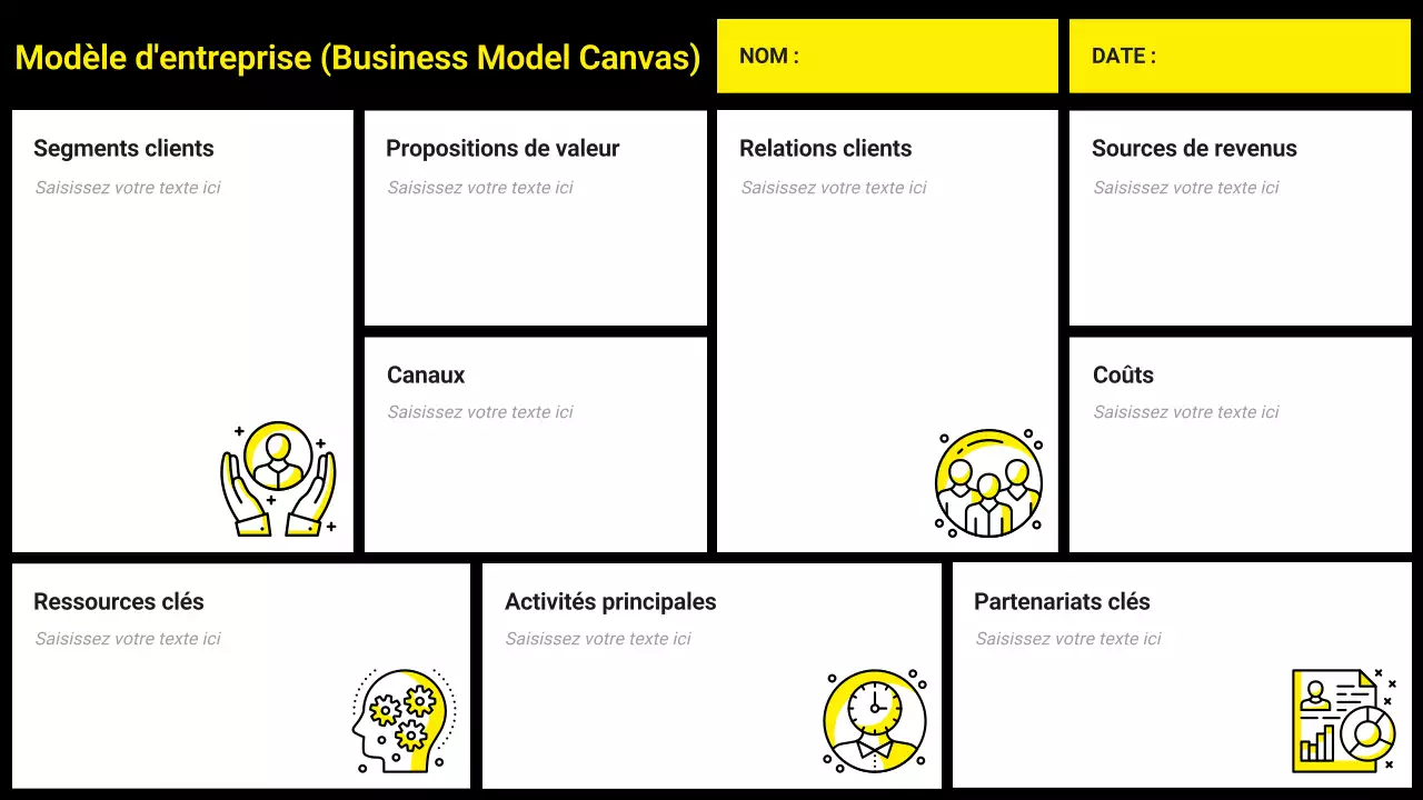 plan d'affaires moderne jaune