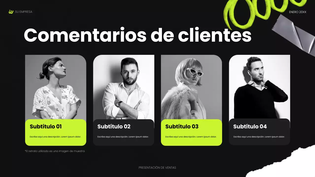 presentación social moderna negra