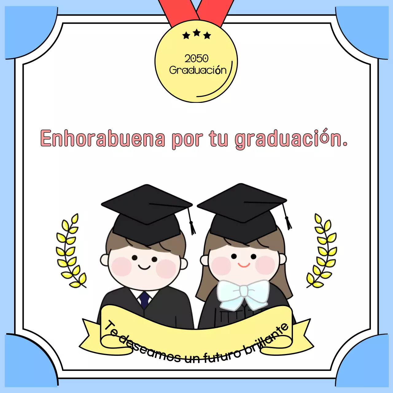 Graduación en azul claro