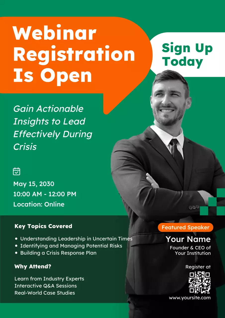 Green Modern Business Webinar Poster