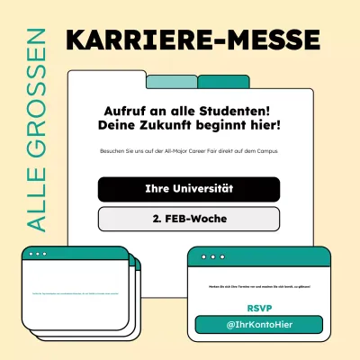 Blue Modern All Major Career Fair Ankündigung