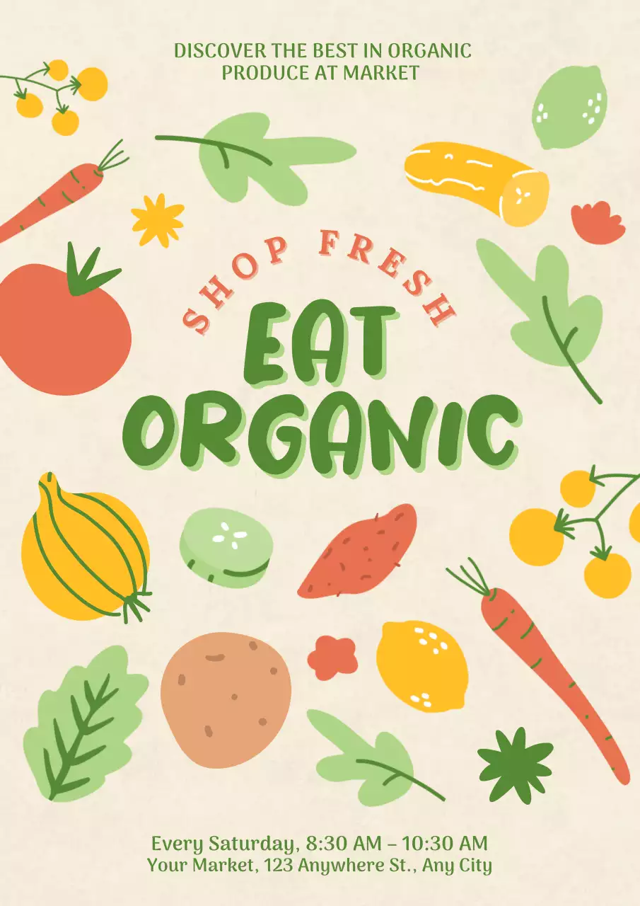 Green Organic Food Market Promotion Poster