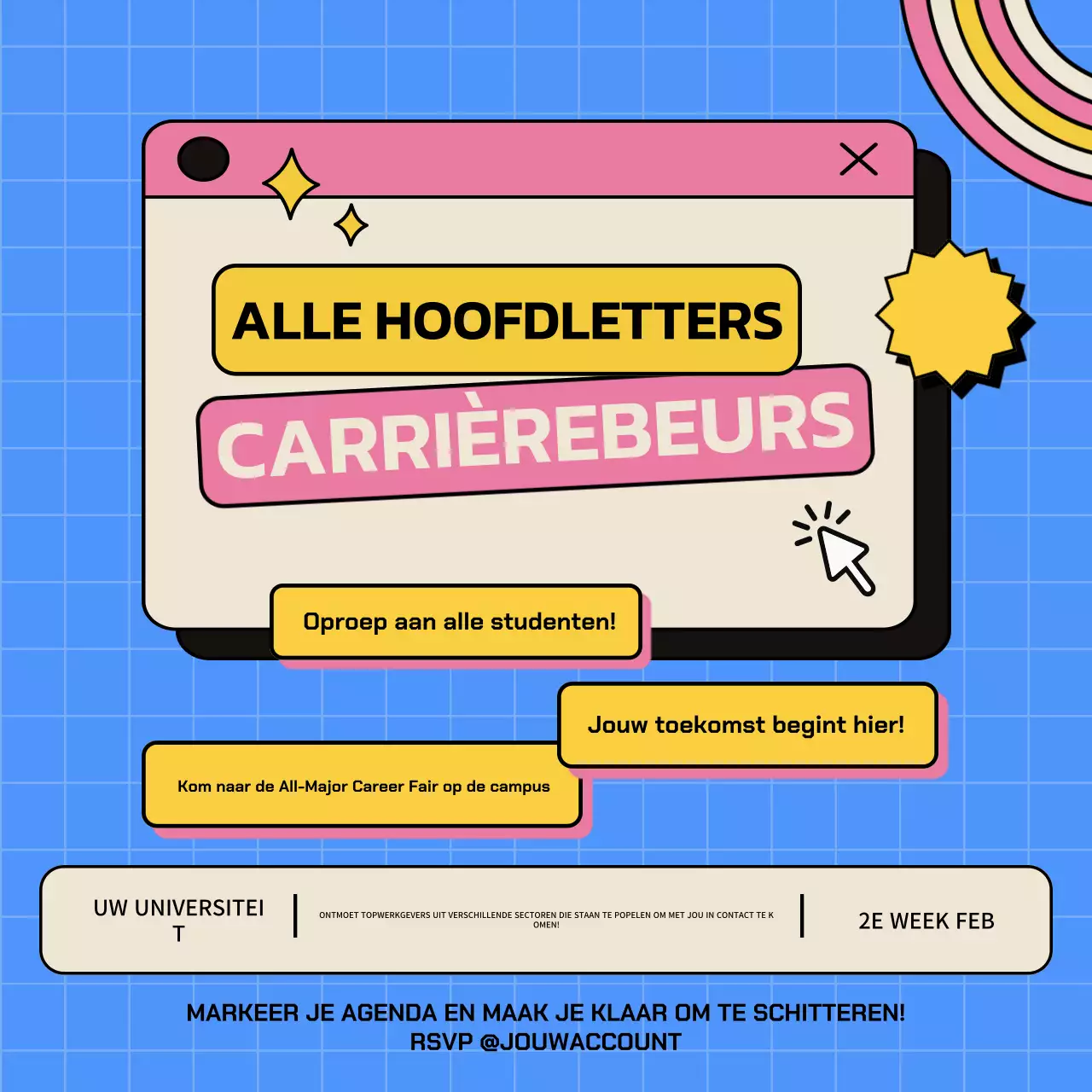 Aankondiging carrièrebeurs Social Media Post