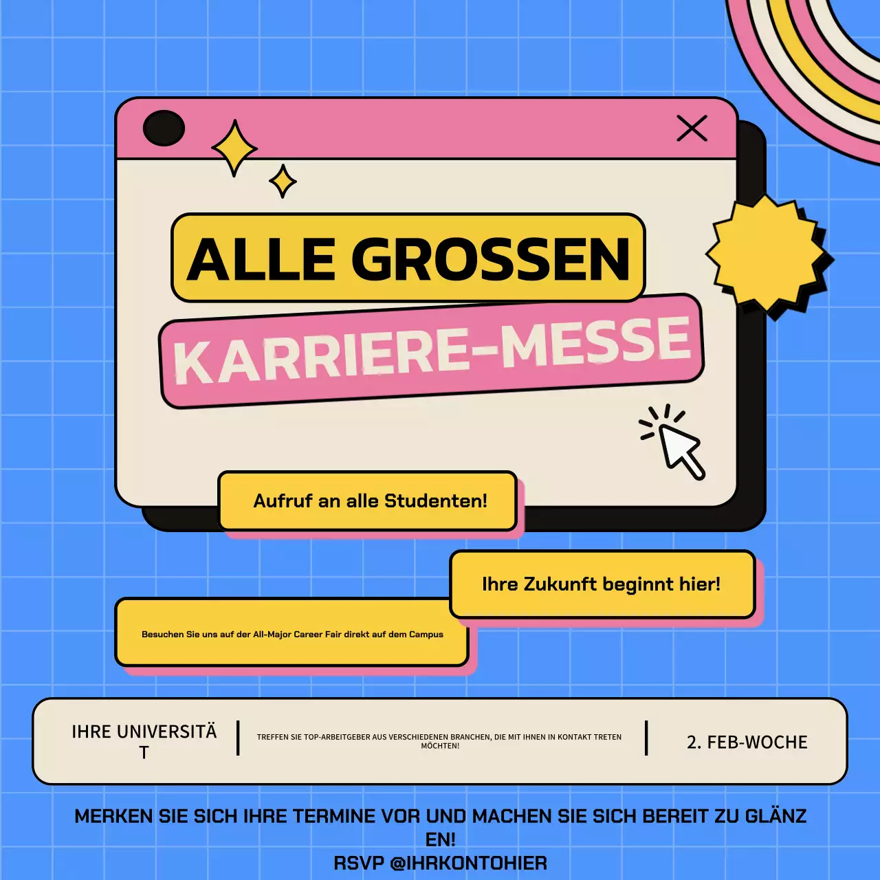 Ankündigung der Karrieremesse Social Media Post