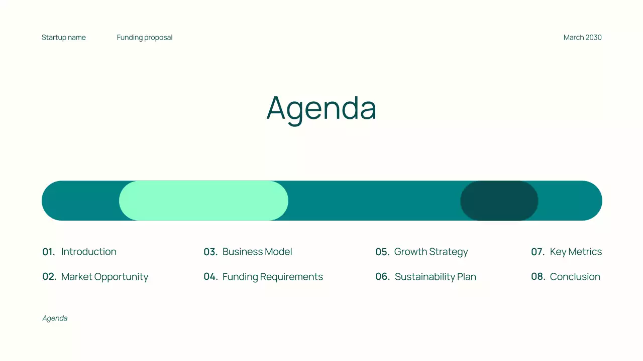 Teal Minimal Trendy Startup Funding Proposal Presentation