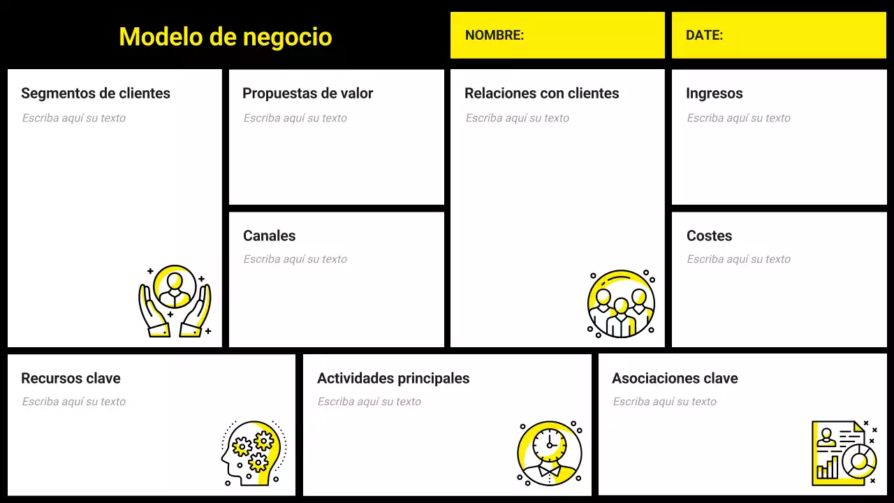 diseño de plan de empresa moderno amarillo