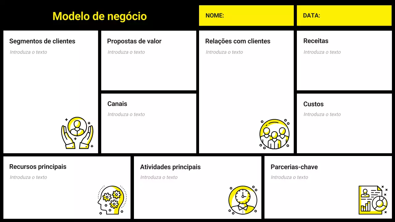 layout do plano de negócios moderno amarelo