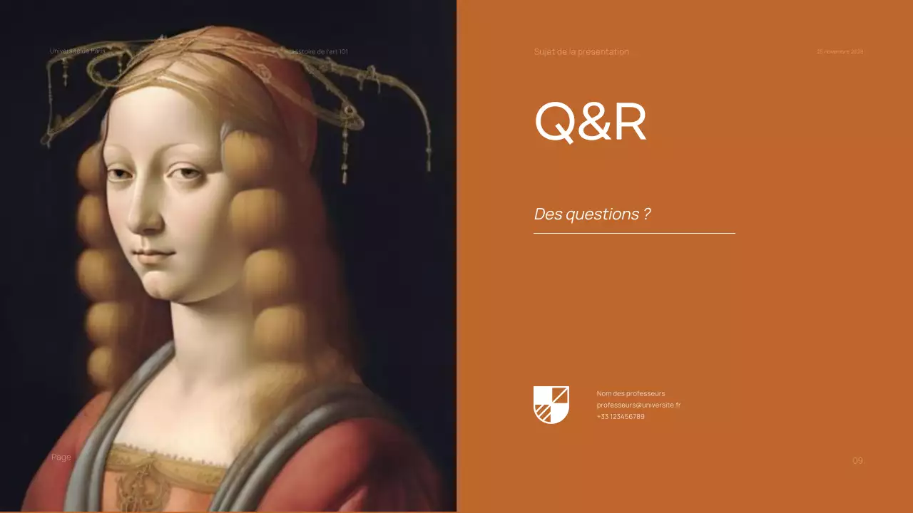 Matériel classique minimal pour les cours d'histoire de l'art