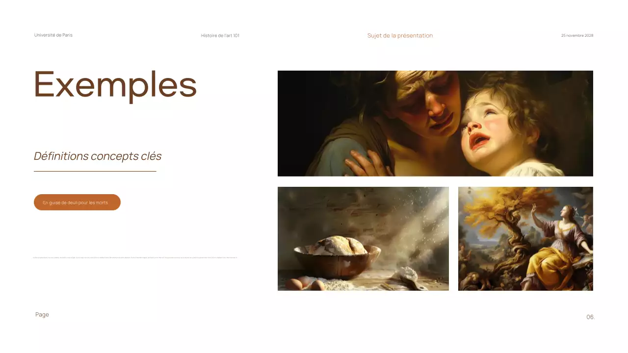 Matériel classique minimal pour les cours d'histoire de l'art