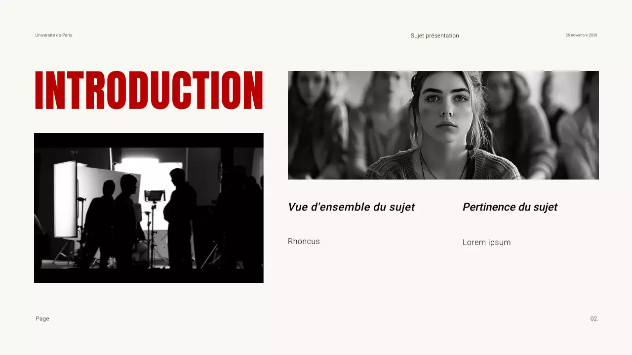 Matériel pédagogique pour les films sombres et contrastés