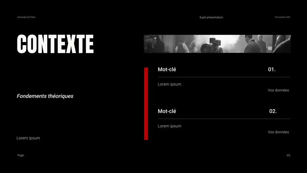 Matériel pédagogique pour les films sombres et contrastés