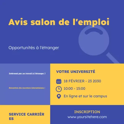 Avis de salon de l'emploi Blue Modern
