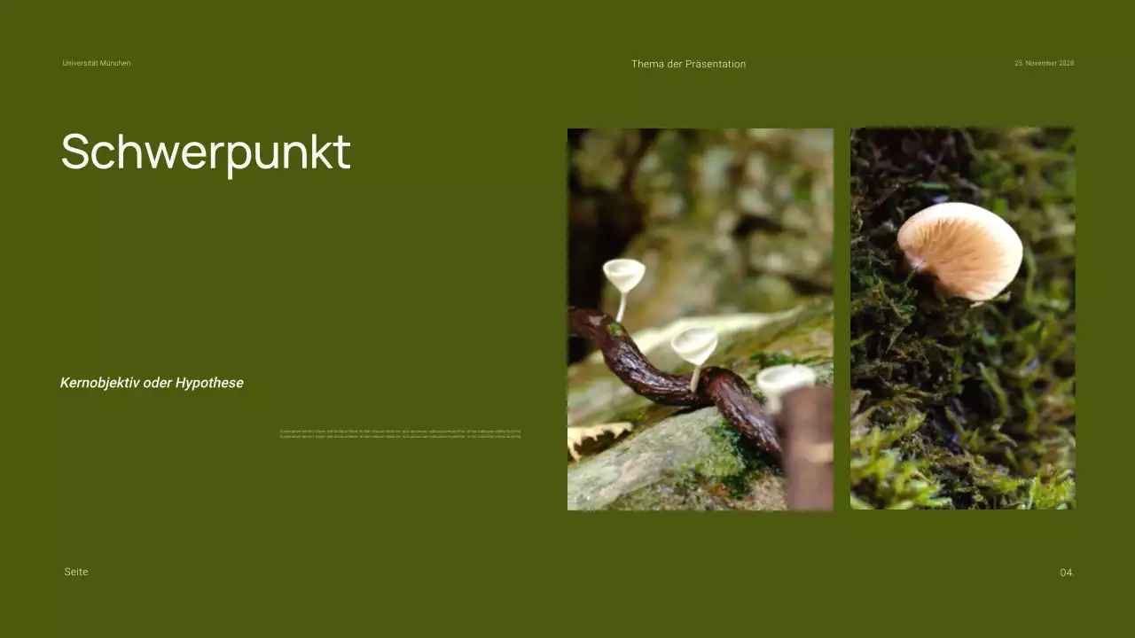 Minimale einfache Präsentation für den akademischen Biologieunterricht