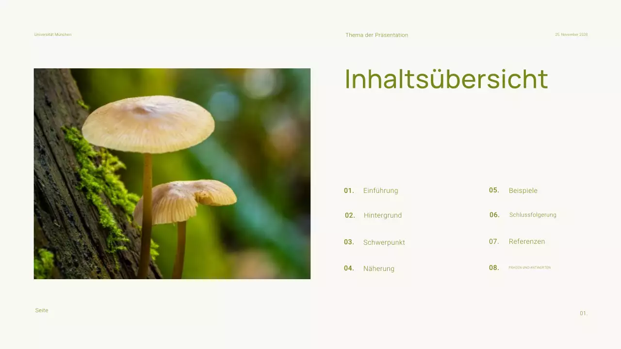 Minimale einfache Präsentation für den akademischen Biologieunterricht