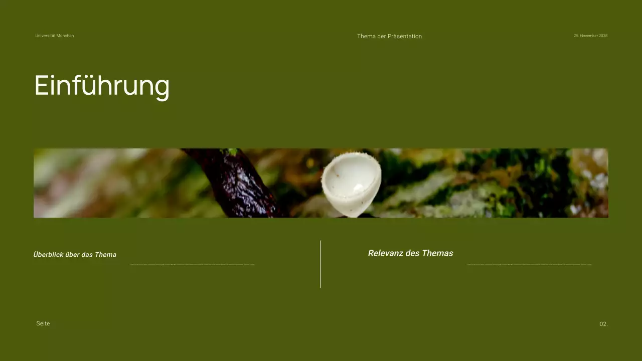 Minimale einfache Präsentation für den akademischen Biologieunterricht