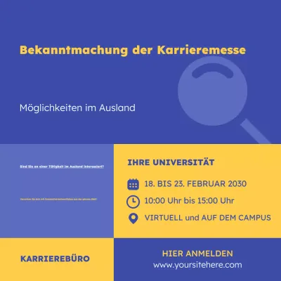 Blue Modern Career Fair Bekanntmachung