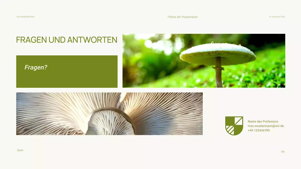 Minimale einfache Präsentation für den akademischen Biologieunterricht