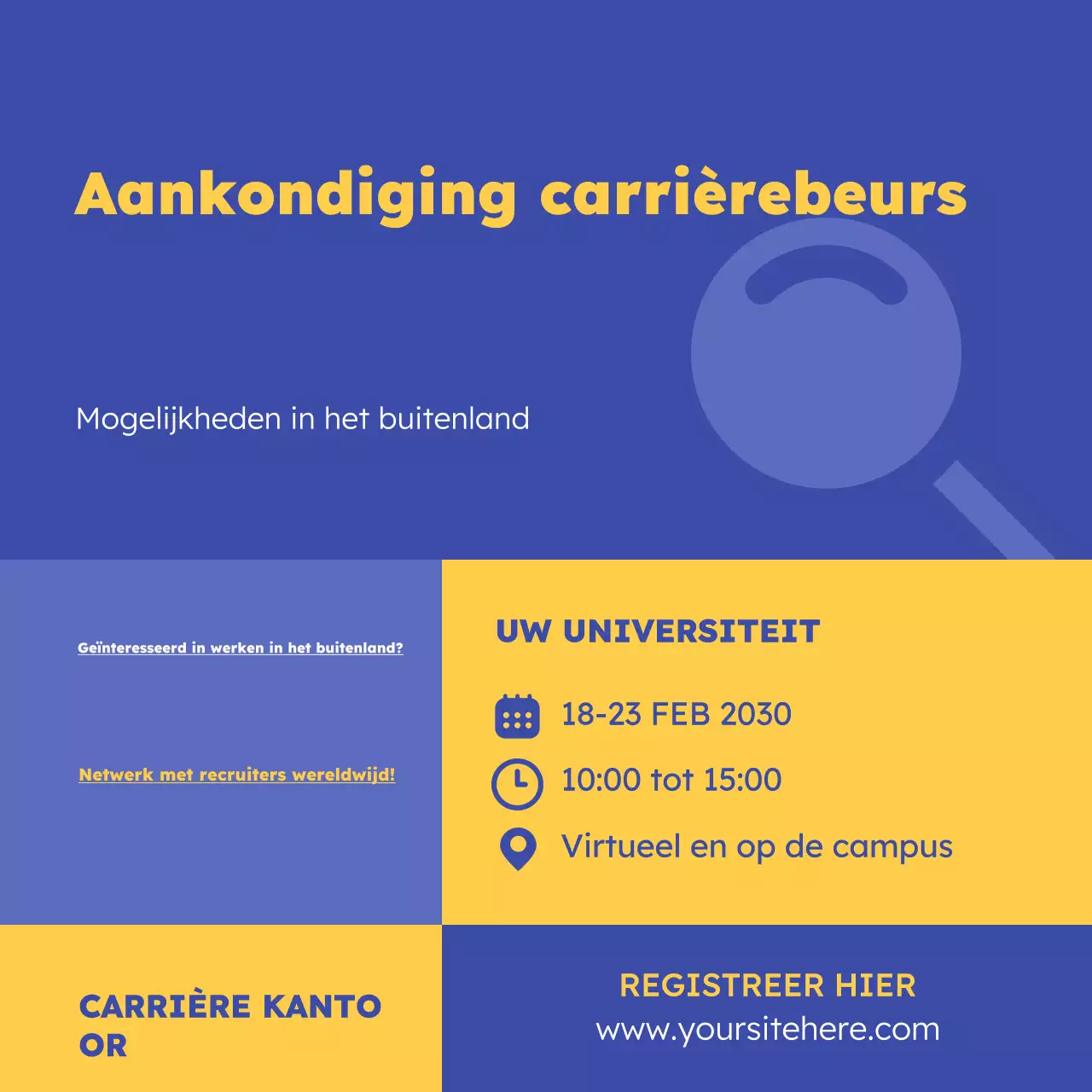 Blue Modern Carrièrebeurs Aankondiging