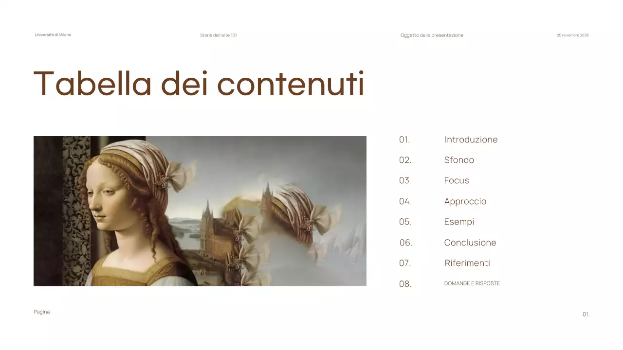 Materiale classico minimo per le lezioni di storia dell'arte