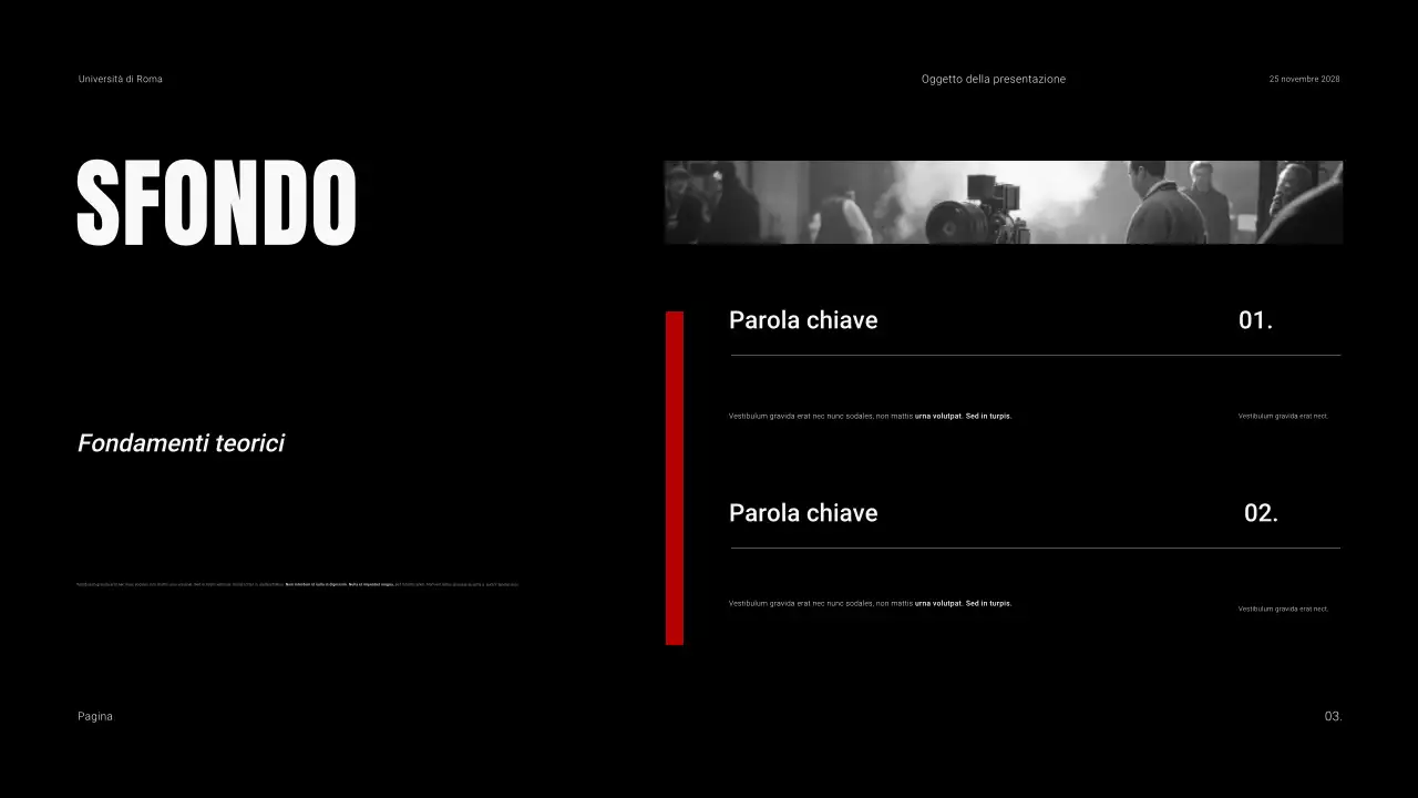 Materiali didattici per film in grassetto, scuri e contrastanti