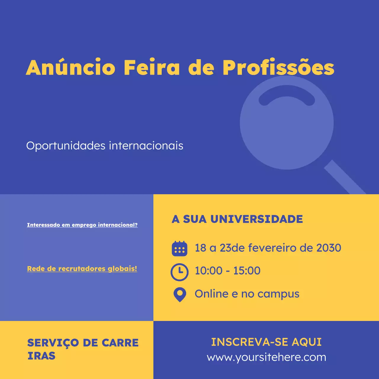 Anúncio da Feira de Carreiras Blue Modern