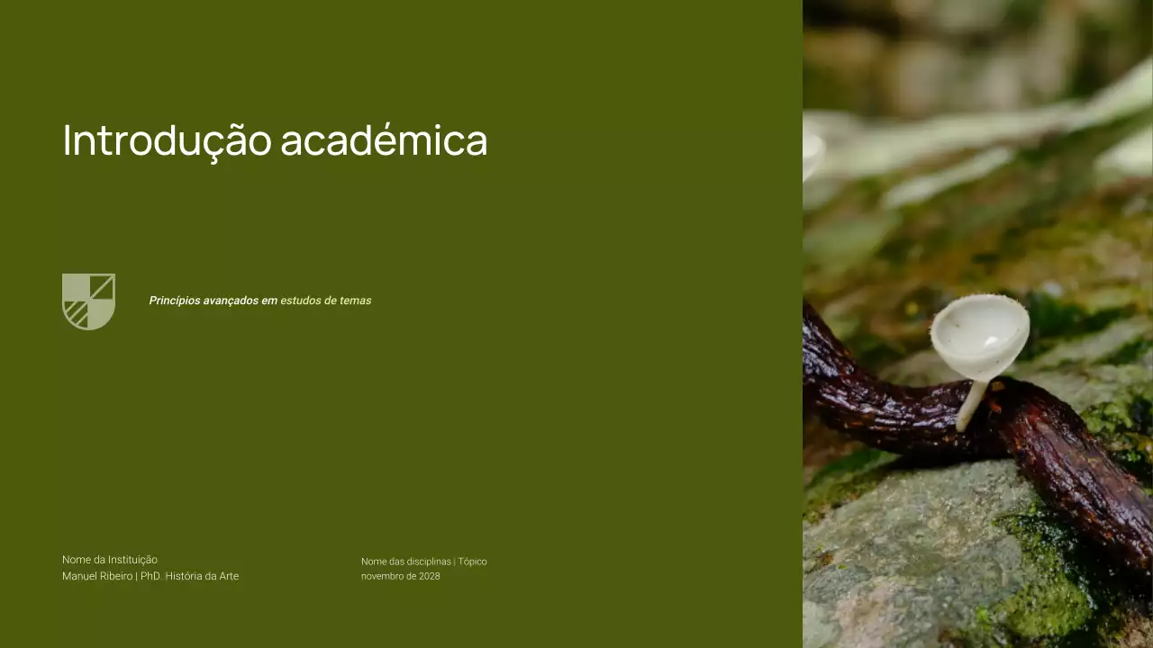 Apresentação simples e mínima de uma aula de biologia académica