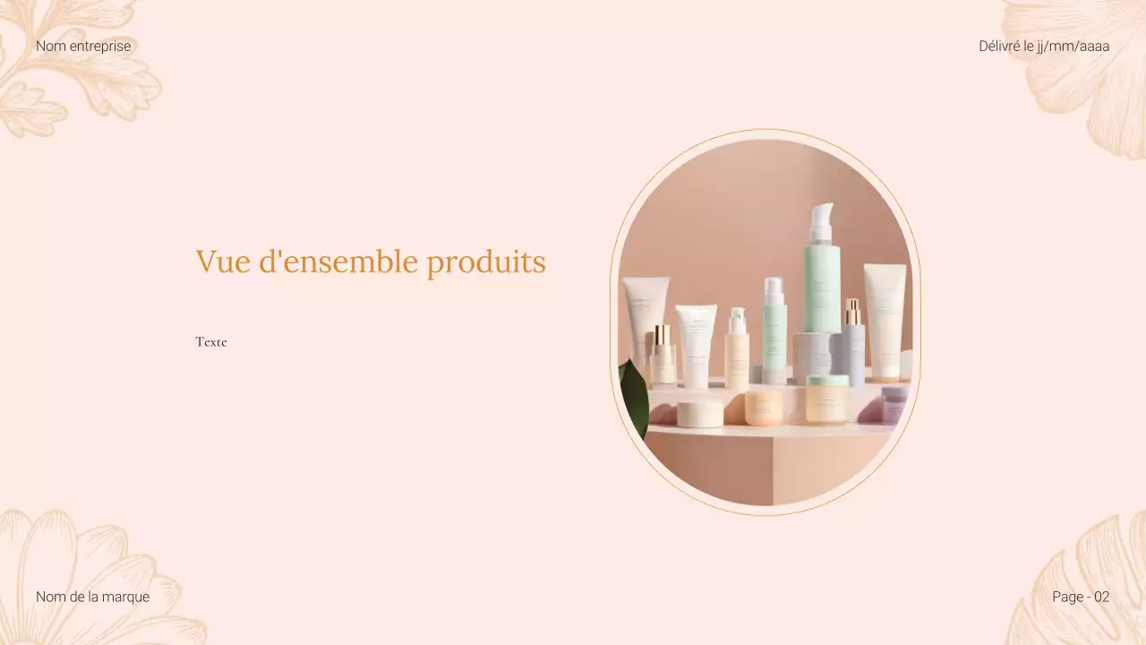 Catalogue de produits de beauté Beige Floral