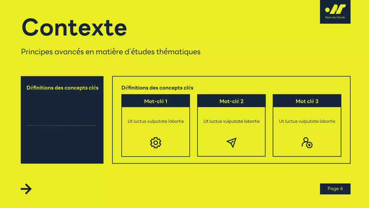 conférence académique moderne jaune
