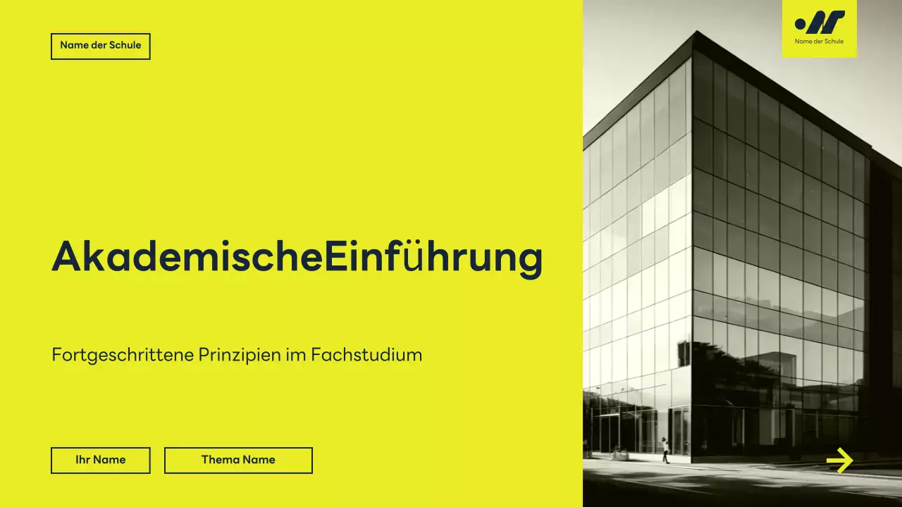 gelbe moderne akademische Vorlesung