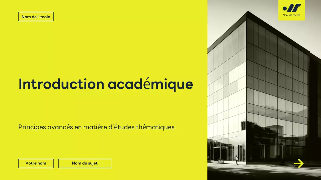 conférence académique moderne jaune