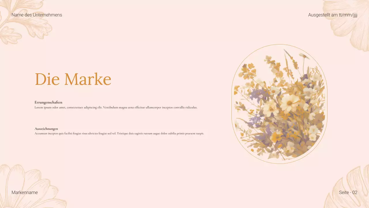Beige Floral Beauty Produktkatalog