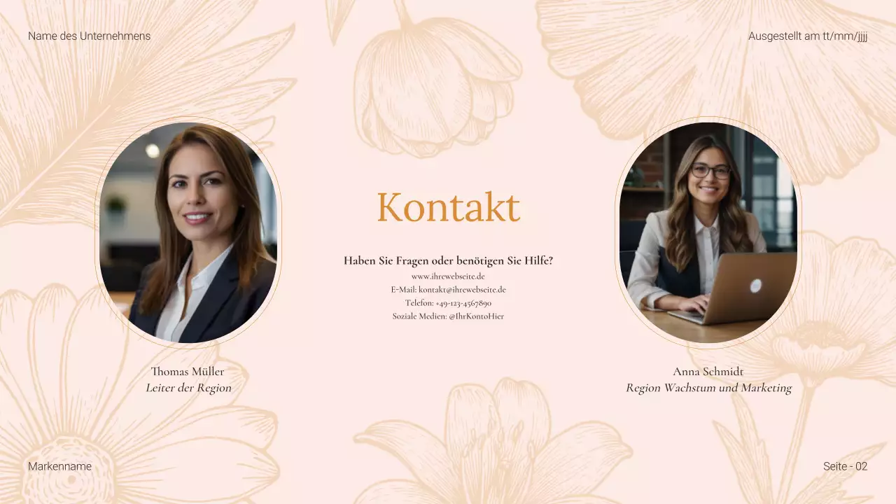 Beige Floral Beauty Produktkatalog