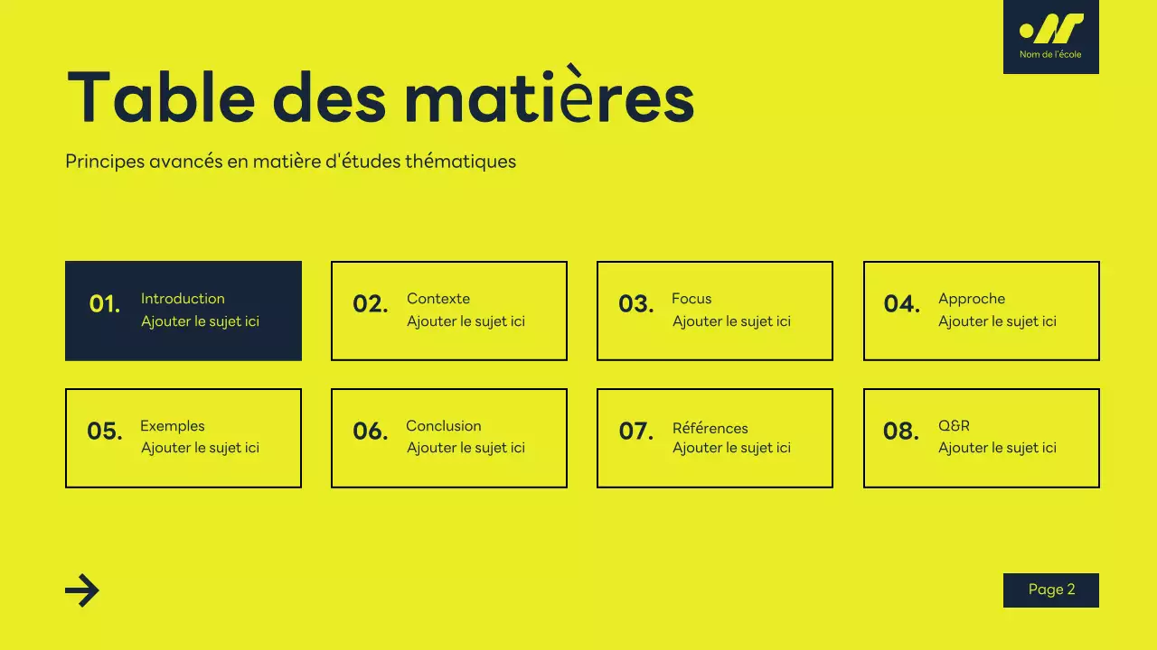 conférence académique moderne jaune