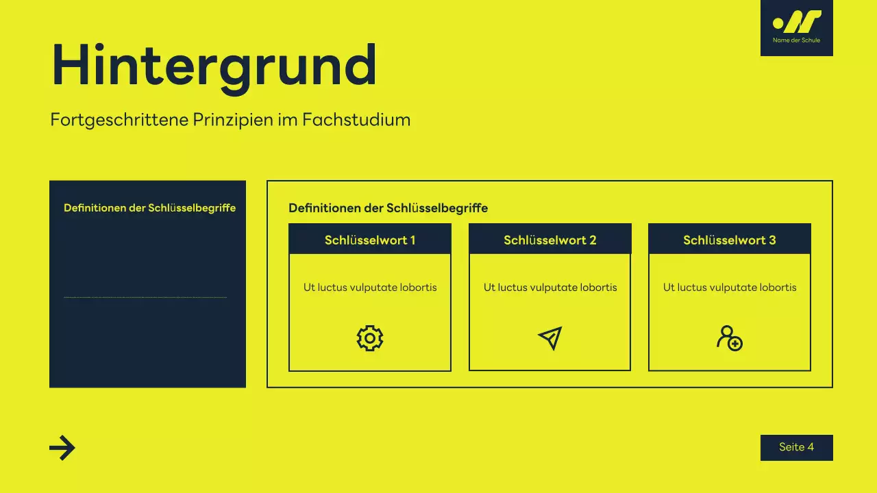 gelbe moderne akademische Vorlesung