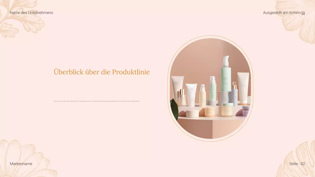 Beige Floral Beauty Produktkatalog