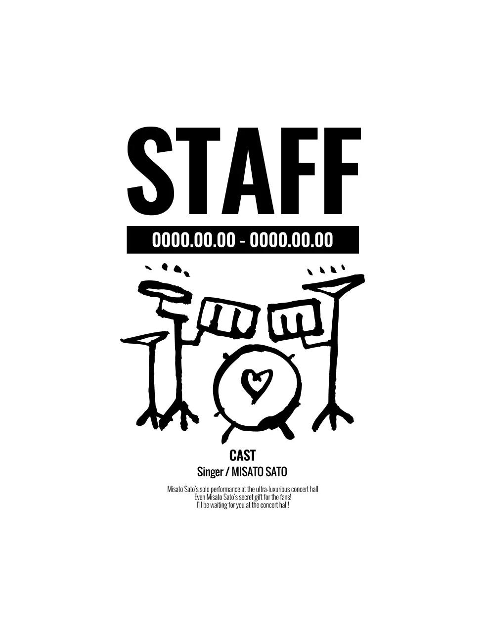 シンプルな スタッフ オーバー サイズ ティーシャツ