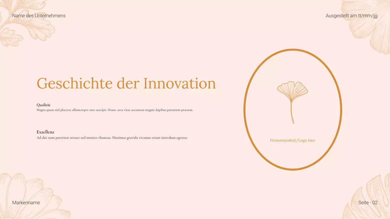 Beige Floral Beauty Produktkatalog