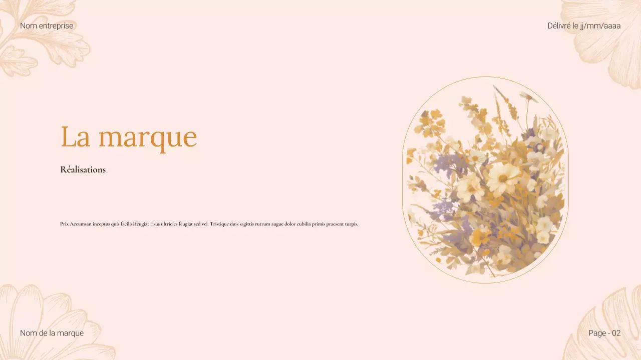 Catalogue de produits de beauté Beige Floral