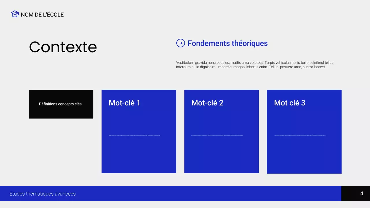 cours d'éducation moderne pour les Noirs