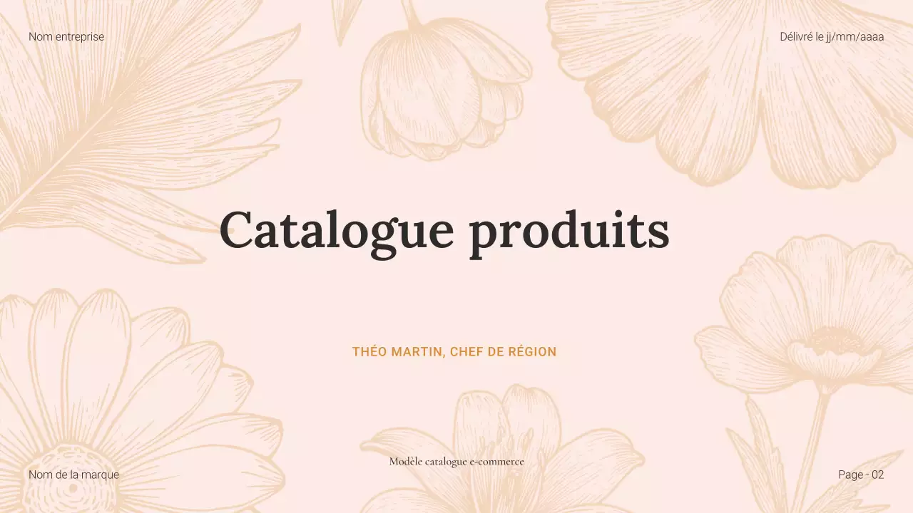 Catalogue de produits de beauté Beige Floral